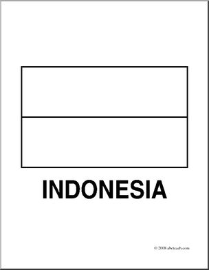 Clip Art: Flags: Indonesia (coloring page) – Abcteach