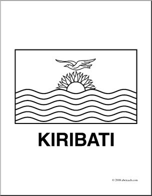 Clip Art: Flags: Kiribati (coloring page) – Abcteach