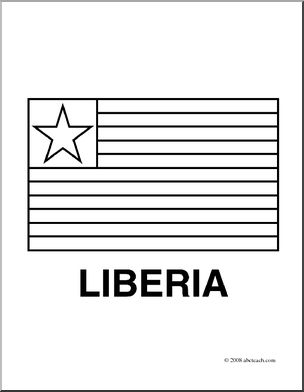 Clip Art: Flags: Liberia (coloring page)