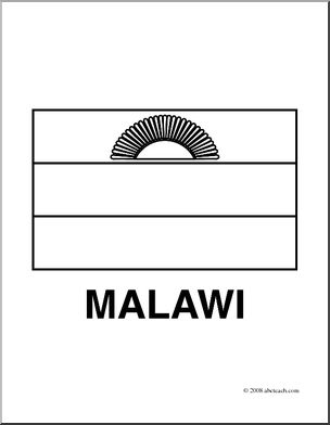 Clip Art: Flags: Malawi (coloring page) – Abcteach