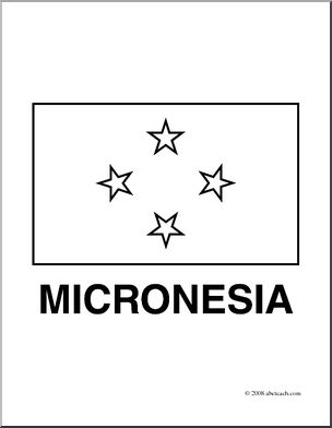 Clip Art: Flags: Micronesia (coloring page)
