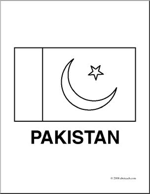 Clip Art: Flags: Pakistan (coloring page)