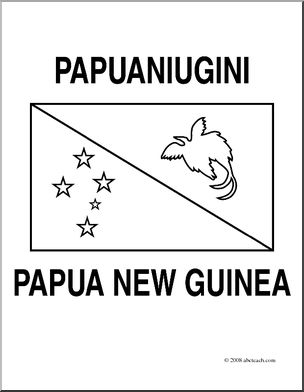 Clip Art: Flags: Papua New Guinea (coloring page)