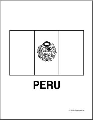 Clip Art: Flags: Peru (coloring page)