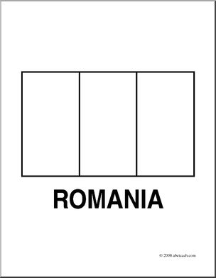 Clip Art: Flags: Romania (coloring page) – Abcteach