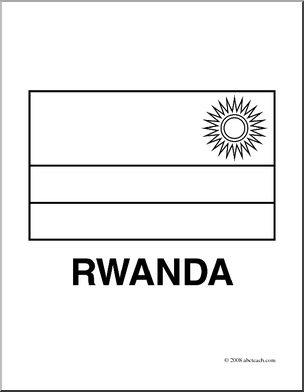 Clip Art: Flags: Rwanda (coloring page)