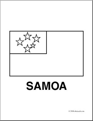 Clip Art: Flags: Samoa (coloring page)
