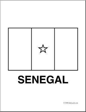 Clip Art: Flags: Senegal (coloring page)