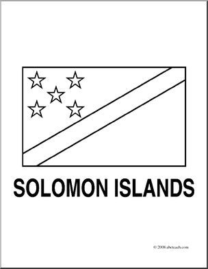 Clip Art: Flags: Solomon Islands (coloring page)