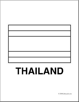 Clip Art Flags Thailand Coloring Page Abcteach