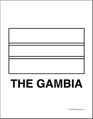 Clip Art: Flags: The Gambia (coloring page)