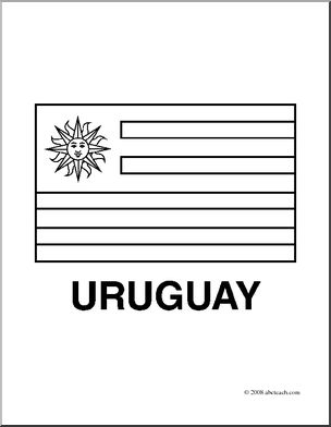 Clip Art: Flags: Uruguay (coloring page)