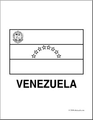 Clip Art: Flags: Venezuela (coloring page)