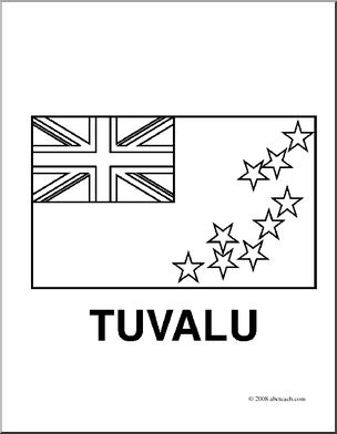 Clip Art: Flags: Tuvalu (coloring page)