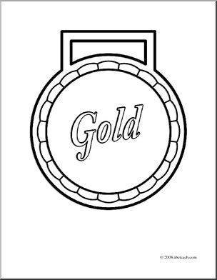 Clip Art: Award Gold (coloring page)