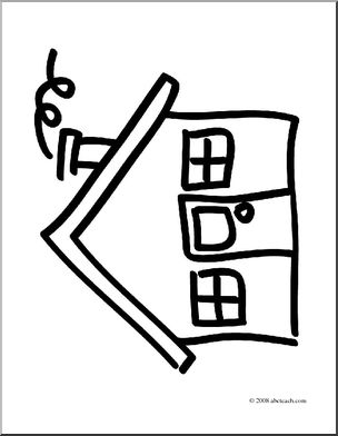 Clip Art: Basic Words: House (coloring Page) – Abcteach