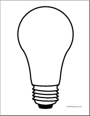 Clip Art: Light Bulb 2 (coloring page)