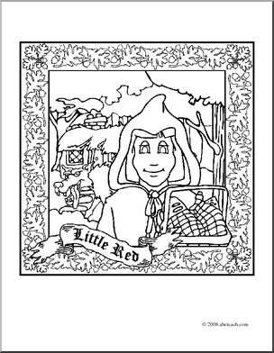 Clip Art: Little Red Riding Hood (coloring page)