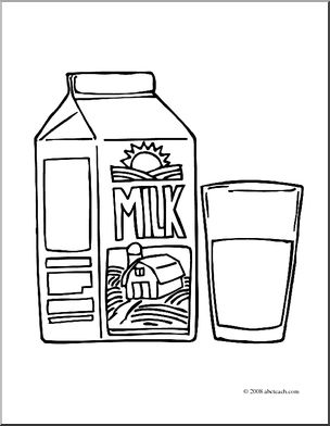 Clip Art: Milk (coloring page)