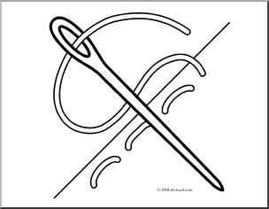 Clip Art: Needle (coloring page)