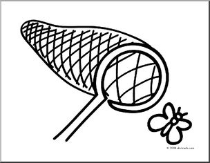 Clip Art: Basic Words: Net (coloring page)