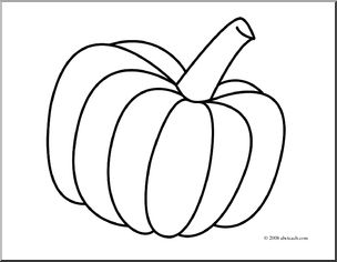 Clip Art: Pumpkin 2 (coloring page)