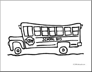 Clip Art: School Bus 2 (coloring page)