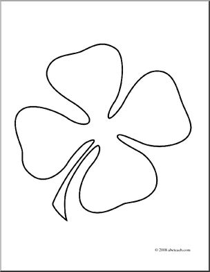 Clip Art: Clover 01 (coloring page)