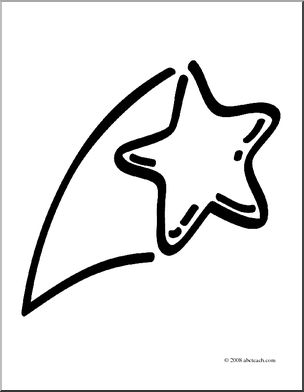 Clip Art: Shooting Star (coloring page) – Abcteach