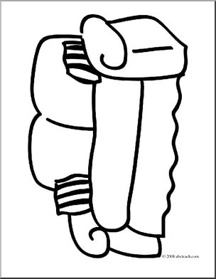 Clip Art: Basic Words: Sofa (coloring page)
