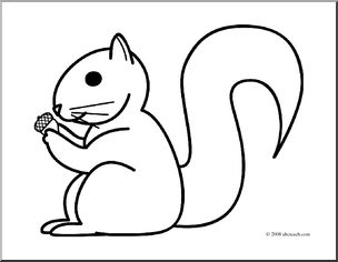 squirrel outline clip art