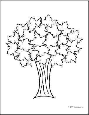 Clip Art: Tree (coloring page) – Abcteach