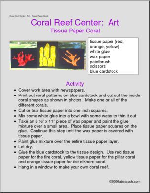 Learning Center: Coral Reef – Art – Tissue Coral (elem/upper elem)