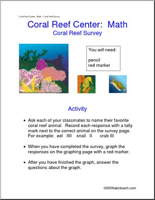 Coral Reef – Math- Survey and Graph (elem/upper elem) Learning Center