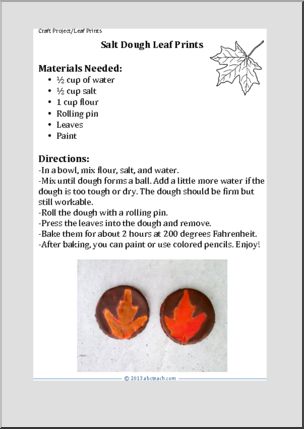 Craft: Salt Dough Leaf Prints