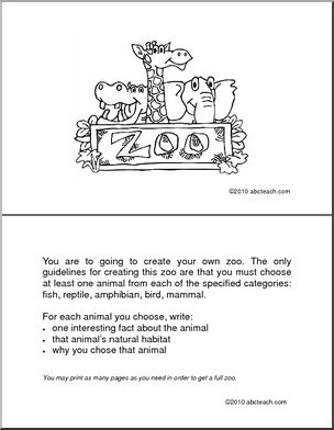 Booklet: My Zoo (elem)