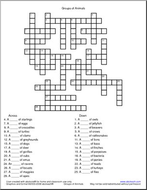 Crossword: Groups of Animals