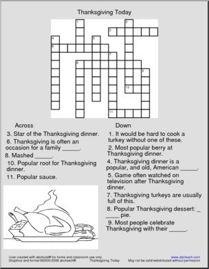 Crossword: Thanksgiving Today