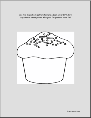 Shapebook: Cupcake (blank) – Abcteach