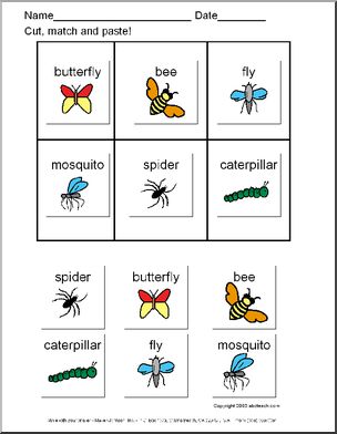 Cut and Paste: Match the Bugs