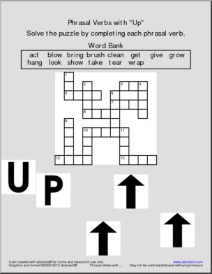 Crossword: Phrasal Verbs with Ã¬UpÃ® (ESL)