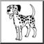 Clip Art: Cartoon Dalmatian Dog (coloring page)