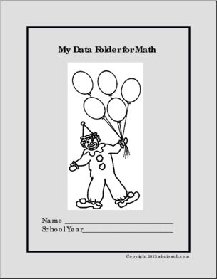 Data Cover: My Data Folder for Math B&W (pre-k)