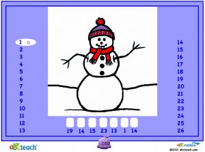 Interactive: Flipchart: Puzzle: Decode: Snowman