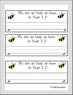 Desk Tag: We are as busy as bees in Year 2