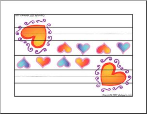 Foldable Desk Tag: Valentine – Orange Hearts
