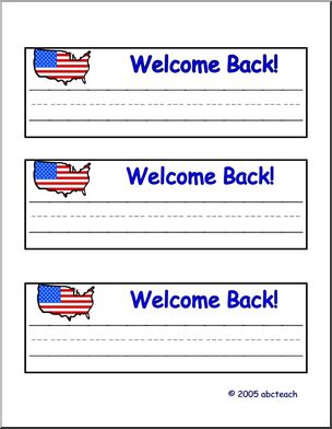 Desk Tag: Welcome Back (USA Theme)