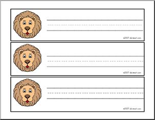 Desk Tag: African Animals – Lion (primary lines)