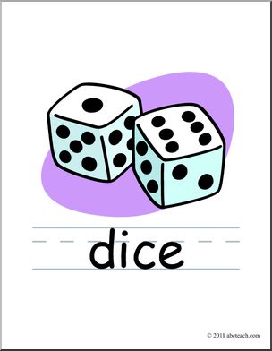 Clip Art: Basic Words: Dice Color (poster)