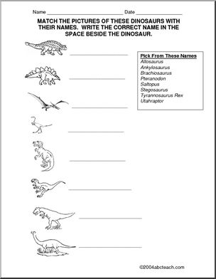 Web Organizer: Dinosaurs – Abcteach